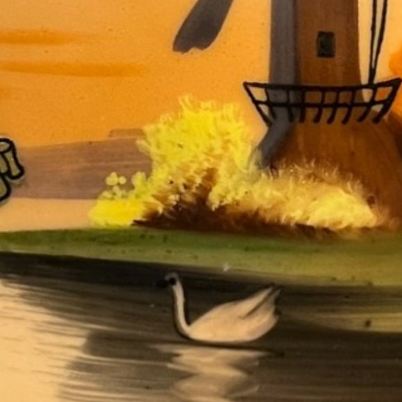 Vtg NORITAKE Lusterware Porcelain Handpainted Art Trinket Dish Scalloped Japan - Picture 3 of 11